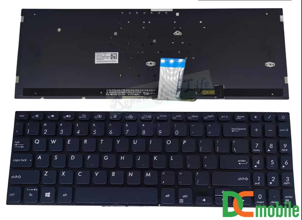 Bàn phím laptop Asus Vivobook S15 X530 K530 S530F S530UA X530F X530FA X530UN V5000FL Y5100UB Y5100UN ĐEN (CÓ ĐÈN)