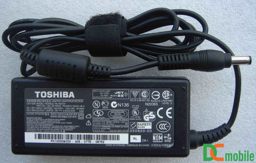 Sạc laptop Toshiba 19V-3.42A – ZIN