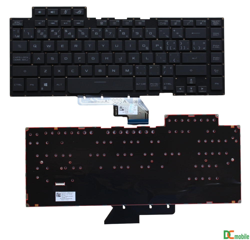 Bàn phím laptop Asus ROG GX502 GX502G GX502L GA502 GA502D GA502L GA502I GU502 GU502D GU502L GU502G ĐEN (LED ARGB, BH 6TH) *SOCKET CÀI*