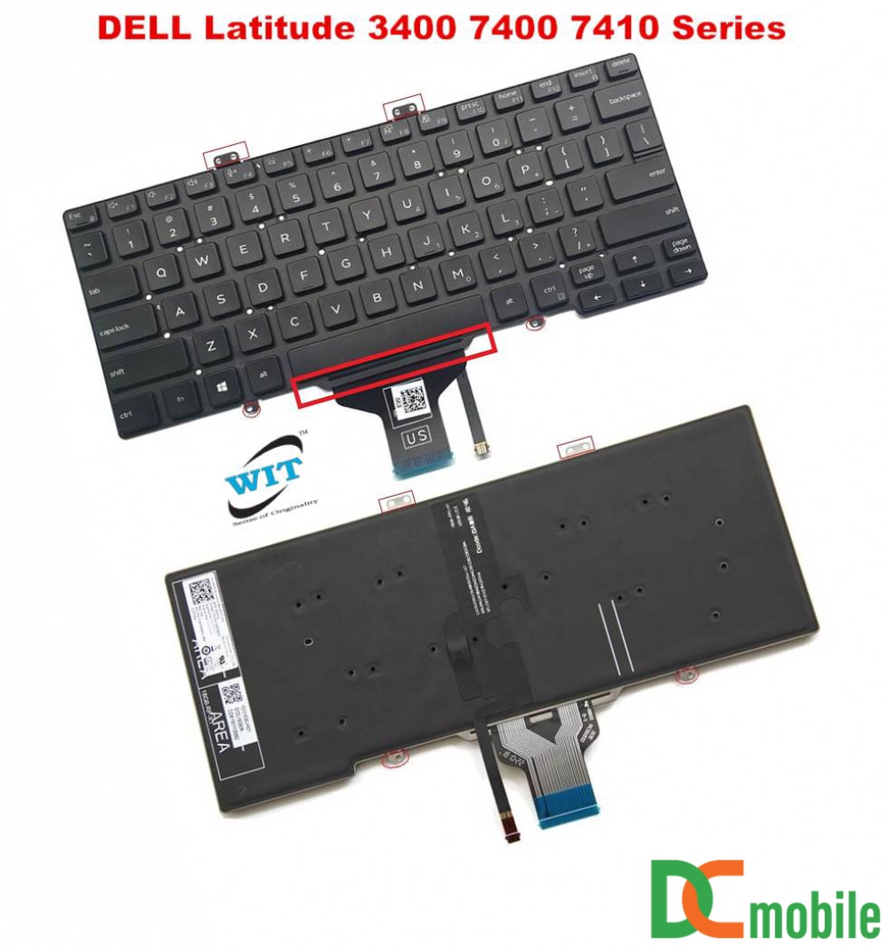 Sẵn hàng bàn phím laptop Dell Latitude 3400 5400 5401 5402 5410 7400 7410 (ĐÈN, KO CHUỘT)