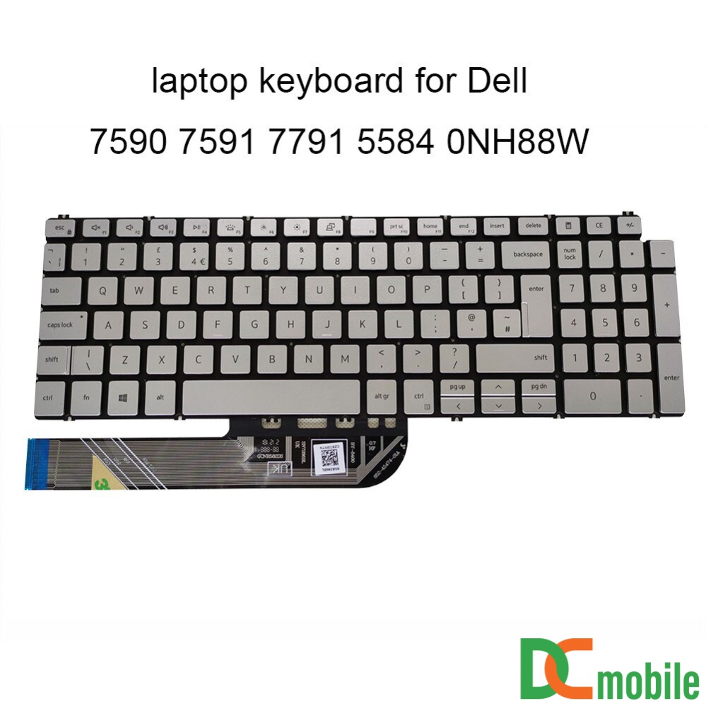 Bàn phím laptop Dell Inspiron 15 3501 3502 3505 3505 5501 5502 5508 5509 5584 5590 5593 5594 5598, Vostro 3500 (GEN 11) BẠC (CÓ ĐÈN)