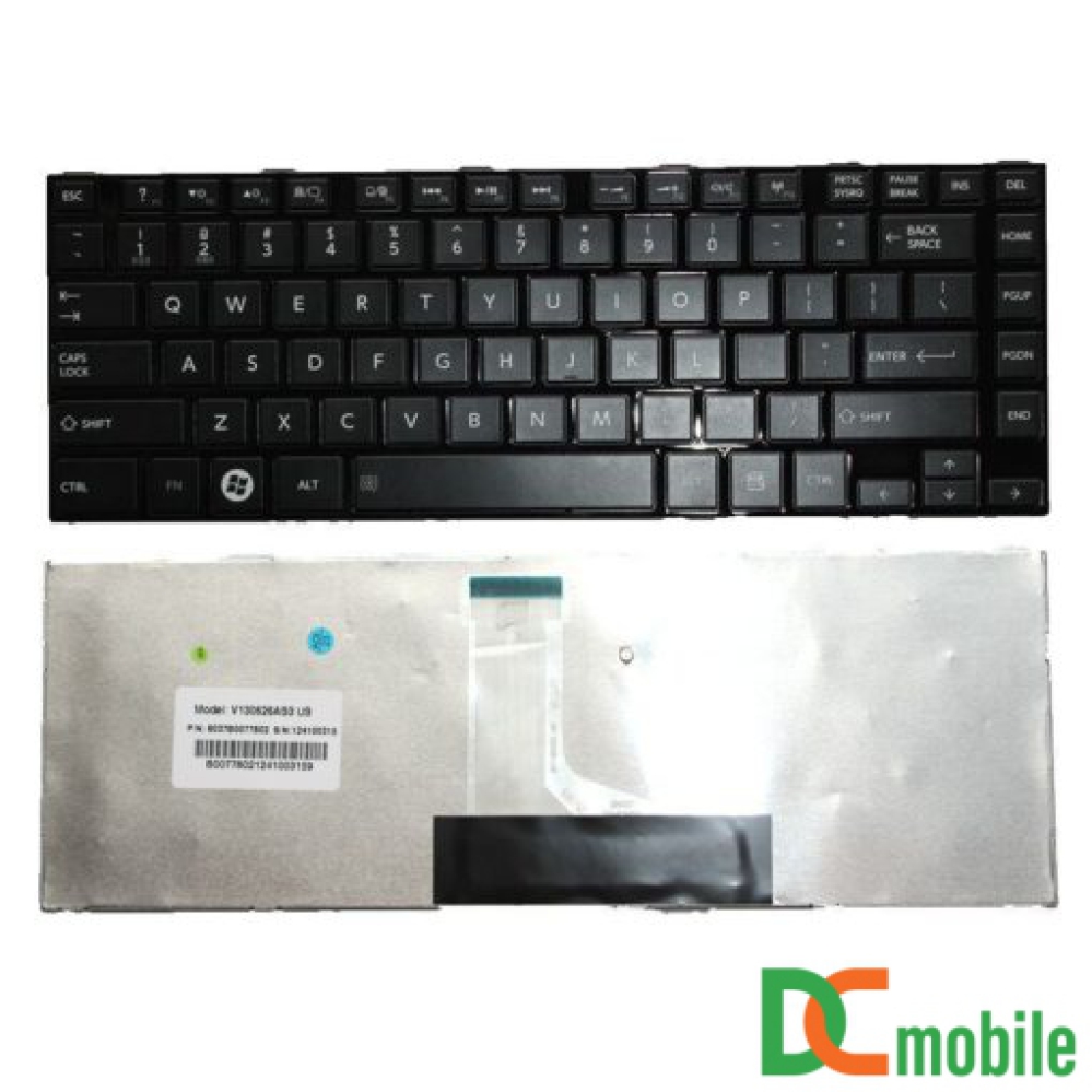 Bàn phím laptop Toshiba Satellite L800 L805 L830 L840 L845 C800 C840 C845 M600 M640 M840 – L840 ĐEN (CÓ KHUNG)