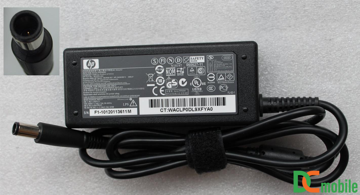 Sạc laptop HP – Compaq 18.5V-3.5A Đầu Kim