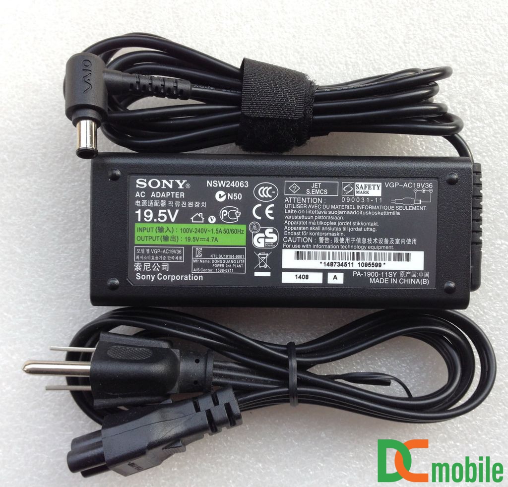 Sạc laptop Sony Vaio 19.5V-4.7A